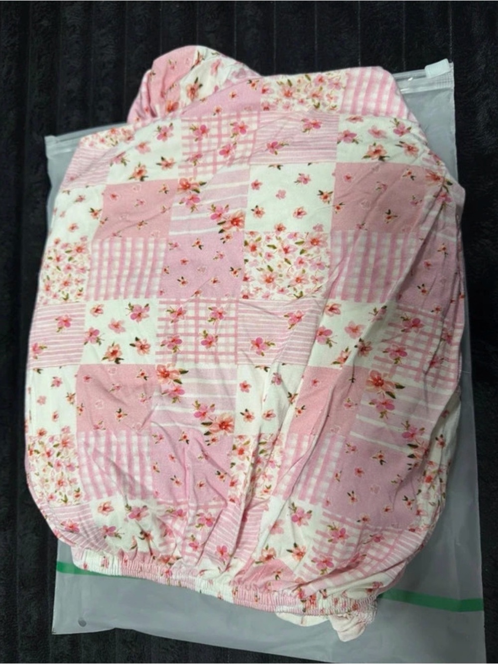 Bamboo Pink Floral Patchwork crib sheet